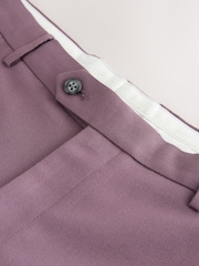 Lilac Purple Slim Fit Textured Suit Trousers - Image 8 of 9
