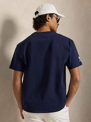 Polo Ralph Lauren Refined Navy Wimbledon Short Sleeve Script Logo T-Shirt - Image 2 of 3