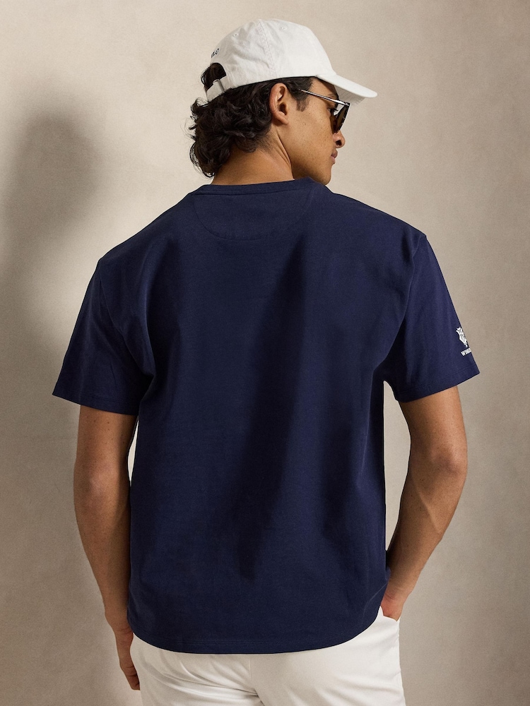 Polo Ralph Lauren Refined Navy Wimbledon Short Sleeve Script Logo T-Shirt - Image 2 of 3