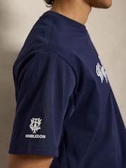 Polo Ralph Lauren Refined Navy Wimbledon Short Sleeve Script Logo T-Shirt - Image 3 of 3