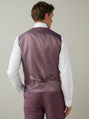 Lilac Purple Textured Suit Waistcoat - Image 3 of 8