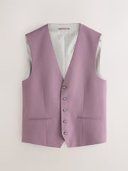 Lilac Purple Textured Suit Waistcoat - Image 5 of 8