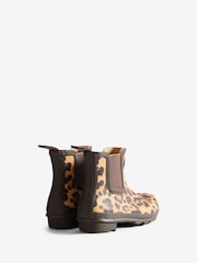 Hunter Brown Original Chelsea Leopard Print Boots - Image 3 of 4
