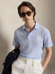 Polo Ralph Lauren Blue Wimbledon Short Sleeve Classic Fit Cotton Mesh Polo Shirt - Image 1 of 5