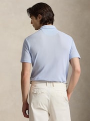 Polo Ralph Lauren Blue Wimbledon Short Sleeve Classic Fit Cotton Mesh Polo Shirt - Image 2 of 5