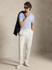 Polo Ralph Lauren Blue Wimbledon Short Sleeve Classic Fit Cotton Mesh Polo Shirt - Image 3 of 5