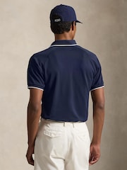 Polo Ralph Lauren Refined Navy Wimbledon Short Sleeve Custom Fit Performance Pique Polo Shirt - Image 2 of 3