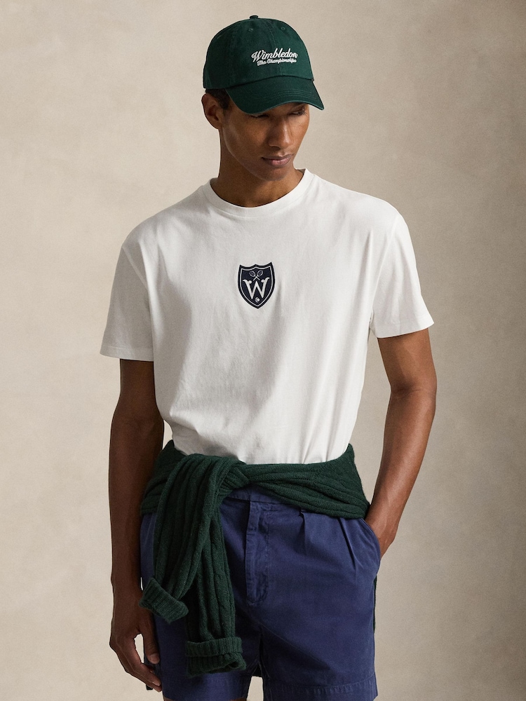 Polo Ralph Lauren White Wimbledon Crest Short Sleeve Classic Fit T-Shirt - Image 1 of 5