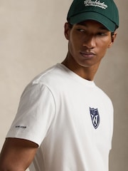 Polo Ralph Lauren White Wimbledon Crest Short Sleeve Classic Fit T-Shirt - Image 4 of 5