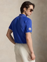 Polo Ralph Lauren Blue Wimbledon Short Sleeve Custom Fit Performance Pique Polo Shirt - Image 3 of 5