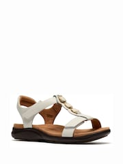 Clarks White Kitly Gem Sandals - Image 3 of 6