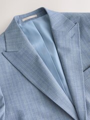 Chambray Blue Slim Fit Stripe Suit Jacket - Image 10 of 12