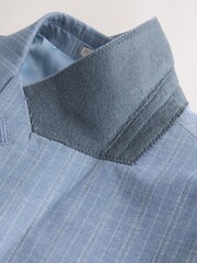 Chambray Blue Slim Fit Stripe Suit Jacket - Image 9 of 12