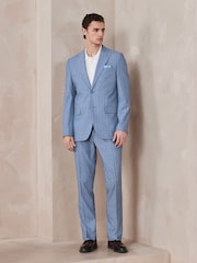 Chambray blau - Gestreifter Slim Fit-Anzug: Hose - Bild 2 von 10