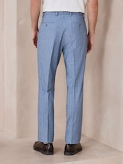 Chambray blau - Gestreifter Slim Fit-Anzug: Hose - Bild 3 von 10