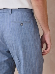 Chambray blau - Gestreifter Slim Fit-Anzug: Hose - Bild 4 von 10