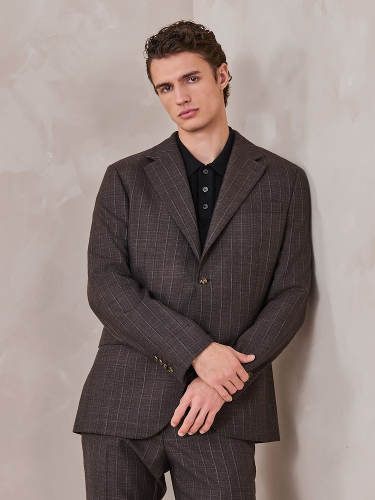 Brun - Smal passform Brun Merinoull Dressjakke - Bilde 2 av 11