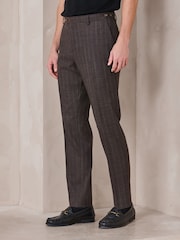 Brun - Slim Fit Brune Merinoull Dressbukser - Bilde 1 av 9