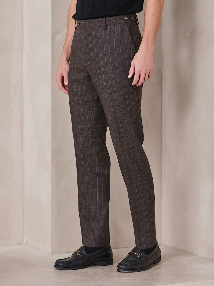 Brun - Slim Fit Brune Merinoull Dressbukser - Bilde 1 av 9