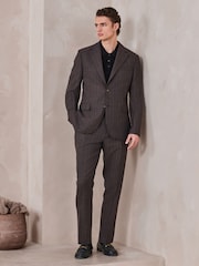 Brun - Slim Fit Brune Merinoull Dressbukser - Bilde 2 av 9