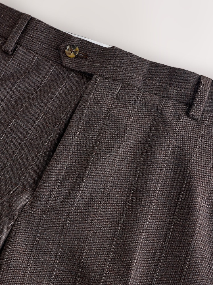 Brun - Slim Fit Brune Merinoull Dressbukser - Bilde 9 av 9