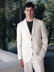 Ecru - N.Premium Tailored Fit Linen Suit Jacket - Bild 1 von 13