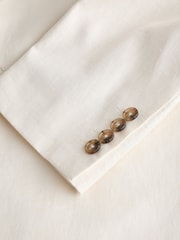 Ecru - N.Premium Tailored Fit Linen Suit Jacket - Bild 12 von 13