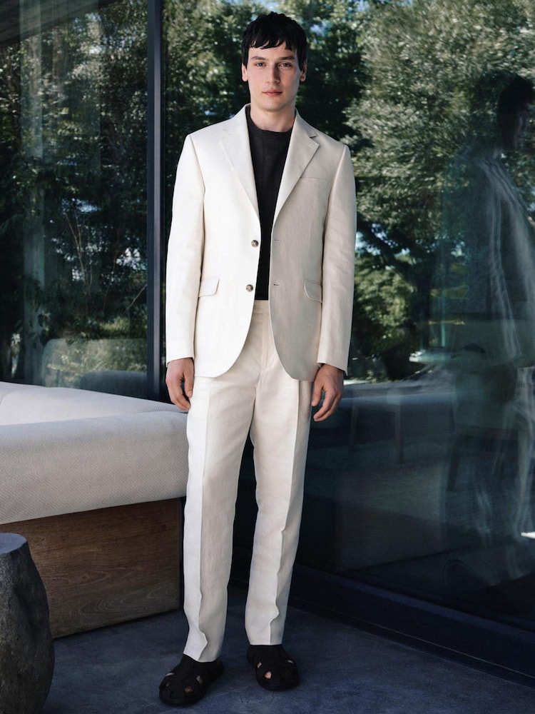 Ecru - N.Premium Tailored Fit Linen Suit Jacket - Bild 2 von 13