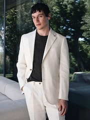 Ecru - N.Premium Tailored Fit Linen Suit Jacket - Bild 3 von 13