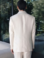 Ecru - N.Premium Tailored Fit Linen Suit Jacket - Bild 4 von 13