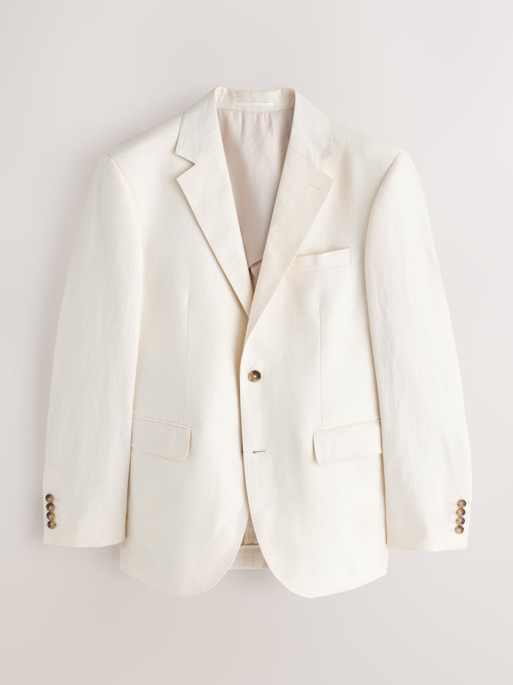 Buy Ecru N.Premium Tailored Fit 100% Linen Suit Jacket from Next