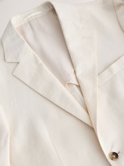 Ecru - N.Premium Tailored Fit Linen Suit Jacket - Bild 9 von 13