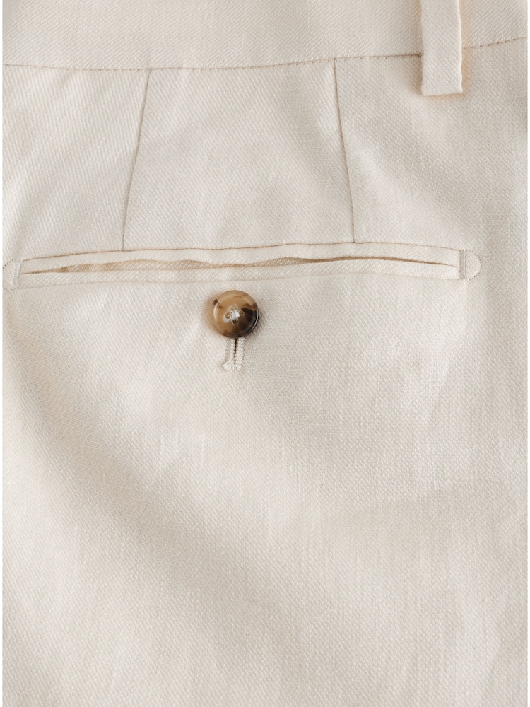 Ecru N.Premium Tailored Fit 100% Linen Suit Trousers - Image 11 of 11