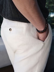 Ecru N.Premium Tailored Fit 100% Linen Suit Trousers - Image 5 of 11