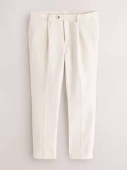 Ecru N.Premium Tailored Fit 100% Linen Suit Trousers - Image 7 of 11