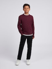 Morado - U.S. Polo Assn. Boys Cable Knit Crew Jumper - Imagen 3 de 7