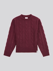 Morado - U.S. Polo Assn. Boys Cable Knit Crew Jumper - Imagen 5 de 7