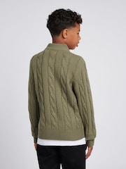 U.S. Polo Assn. Grey Boys Cable Knit Funnel Jumpers - Image 2 of 7