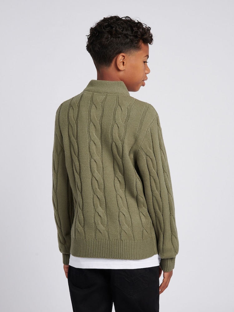 U.S. Polo Assn. Grey Boys Cable Knit Funnel Jumpers - Image 2 of 7