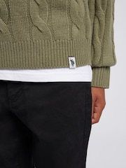 U.S. Polo Assn. Grey Boys Cable Knit Funnel Jumpers - Image 4 of 7