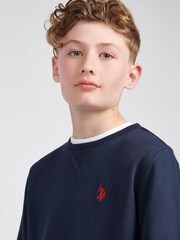 U.S. Polo Assn. Blue Double Horsemen Crew Sweatshirt - Image 4 of 10