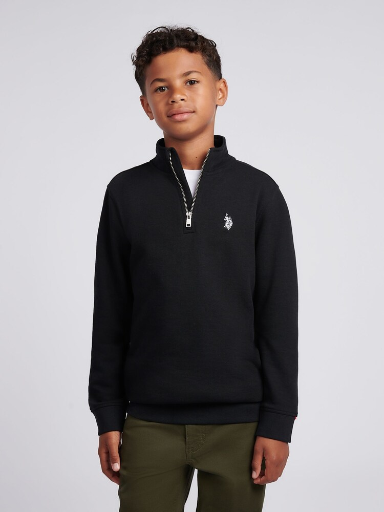 U.S. Polo Assn. Black Double Horsemen ¼ Zip Sweatshirt - Image 1 of 7 U.S. Polo Assn. Black Double Horsemen ¼ Zip Sweatshirt - Image 1 of 7