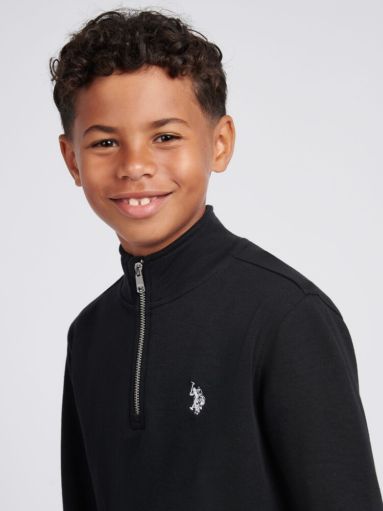 U.S. Polo Assn. Black Double Horsemen ¼ Zip Sweatshirt - Image 2 of 7 U.S. Polo Assn. Black Double Horsemen ¼ Zip Sweatshirt - Image 2 of 7