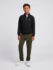 U.S. Polo Assn. Black Double Horsemen ¼ Zip Sweatshirt - Image 3 of 7