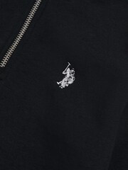 U.S. Polo Assn. Black Double Horsemen ¼ Zip Sweatshirt - Image 7 of 7