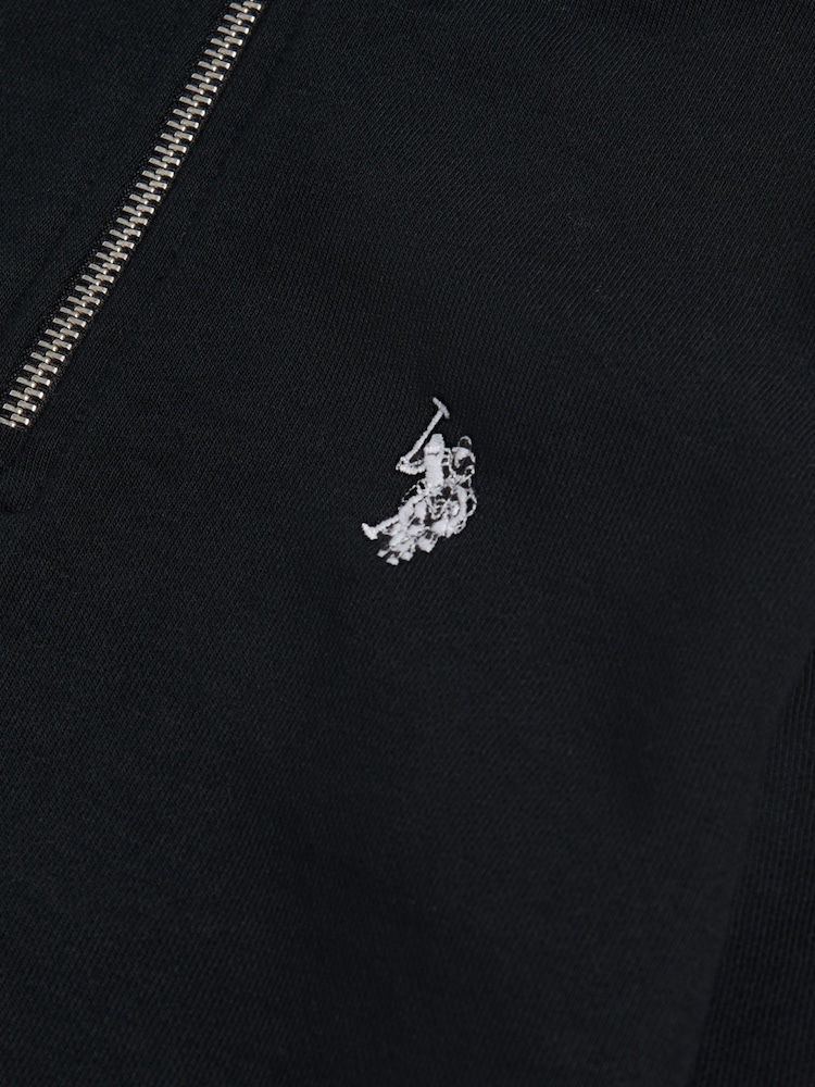 U.S. Polo Assn. Black Double Horsemen ¼ Zip Sweatshirt - Image 7 of 7