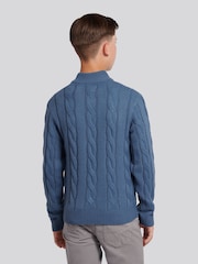 U.S. Polo Assn. Blue Boys Cable Knit Funnel Jumpers - Image 2 of 8