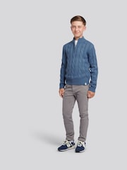U.S. Polo Assn. Blue Boys Cable Knit Funnel Jumpers - Image 3 of 8