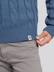 U.S. Polo Assn. Blue Boys Cable Knit Funnel Jumpers - Image 5 of 8