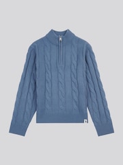 U.S. Polo Assn. Blue Boys Cable Knit Funnel Jumpers - Image 6 of 8